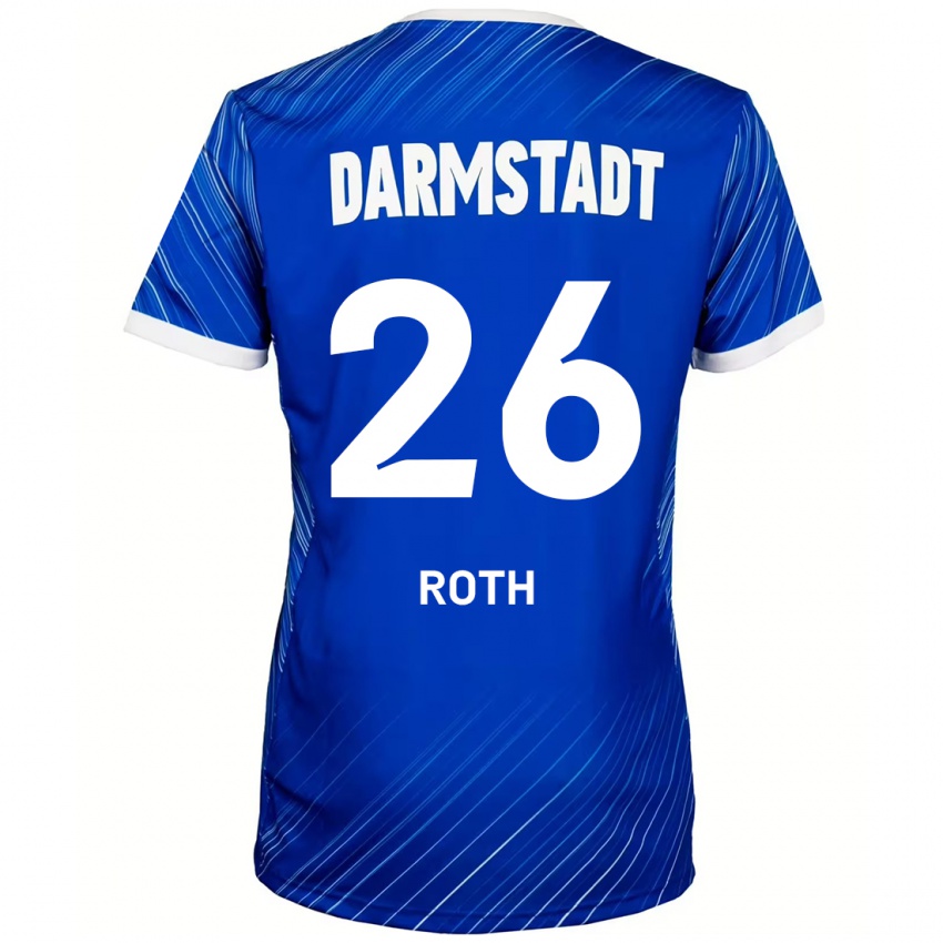 Hombre Camiseta Maximilian Roth #26 Azul Blanco 1ª Equipación 2024/25 La Camisa Chile