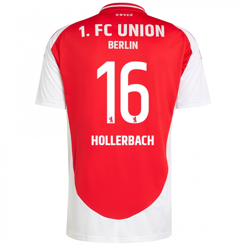 Hombre Camiseta Benedict Hollerbach #16 Rojo Blanco 1ª Equipación 2024/25 La Camisa Chile