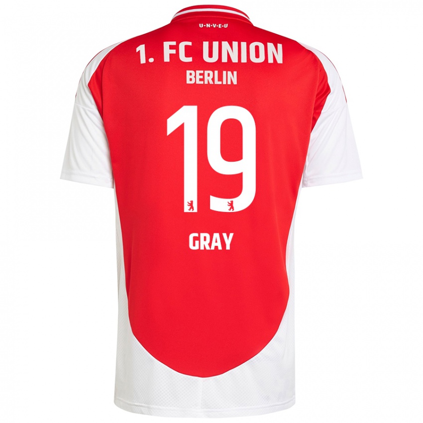 Hombre Camiseta Mekhi Gray #19 Rojo Blanco 1ª Equipación 2024/25 La Camisa Chile