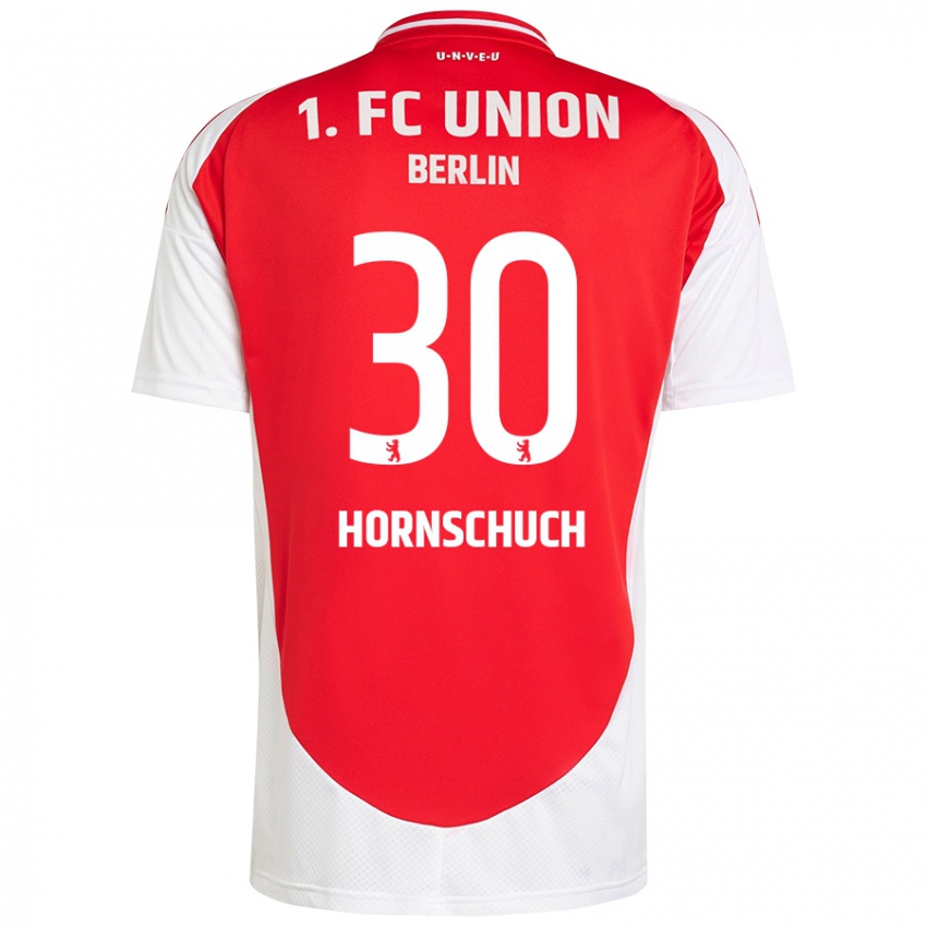 Hombre Camiseta Sarah Hornschuch #30 Rojo Blanco 1ª Equipación 2024/25 La Camisa Chile