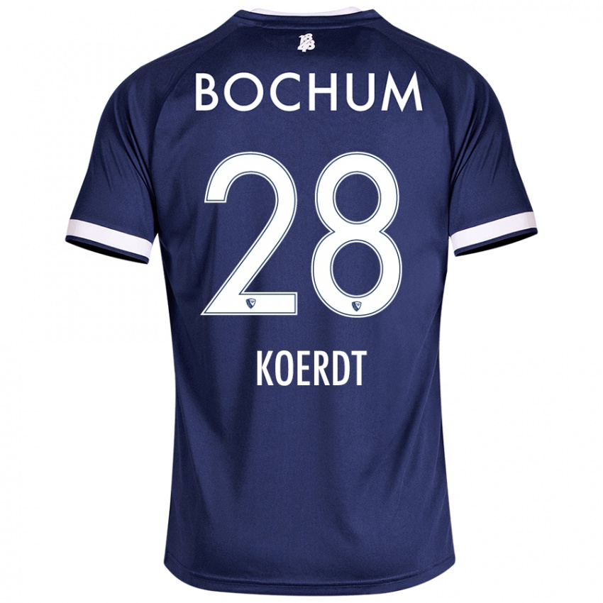 Hombre Camiseta Lennart Koerdt #28 Azul Oscuro 1ª Equipación 2024/25 La Camisa Chile