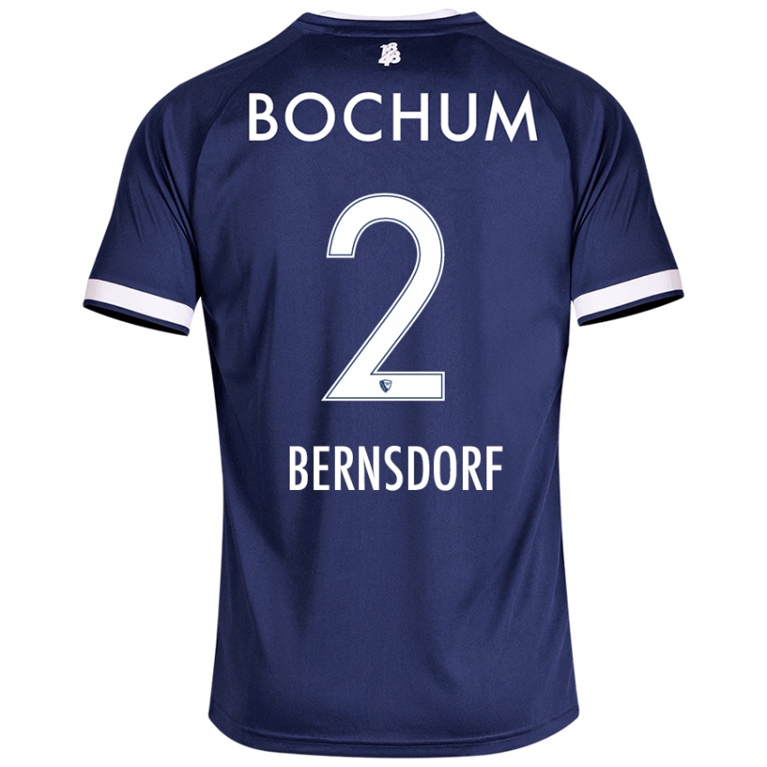 Hombre Camiseta Luca Bernsdorf #2 Azul Oscuro 1ª Equipación 2024/25 La Camisa Chile