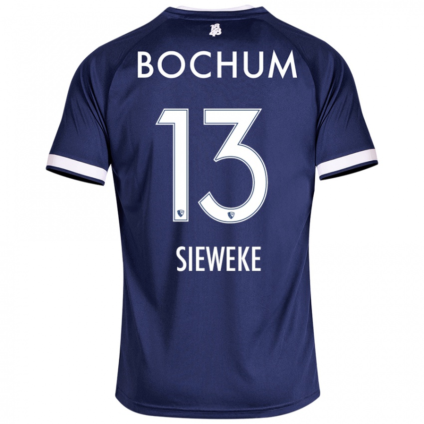 Hombre Camiseta Henri Sieweke #13 Azul Oscuro 1ª Equipación 2024/25 La Camisa Chile