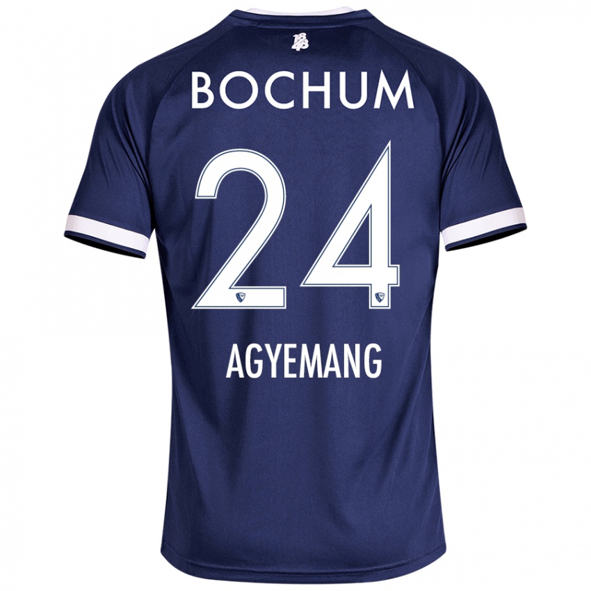 Hombre Camiseta Donovan Agyemang #24 Azul Oscuro 1ª Equipación 2024/25 La Camisa Chile