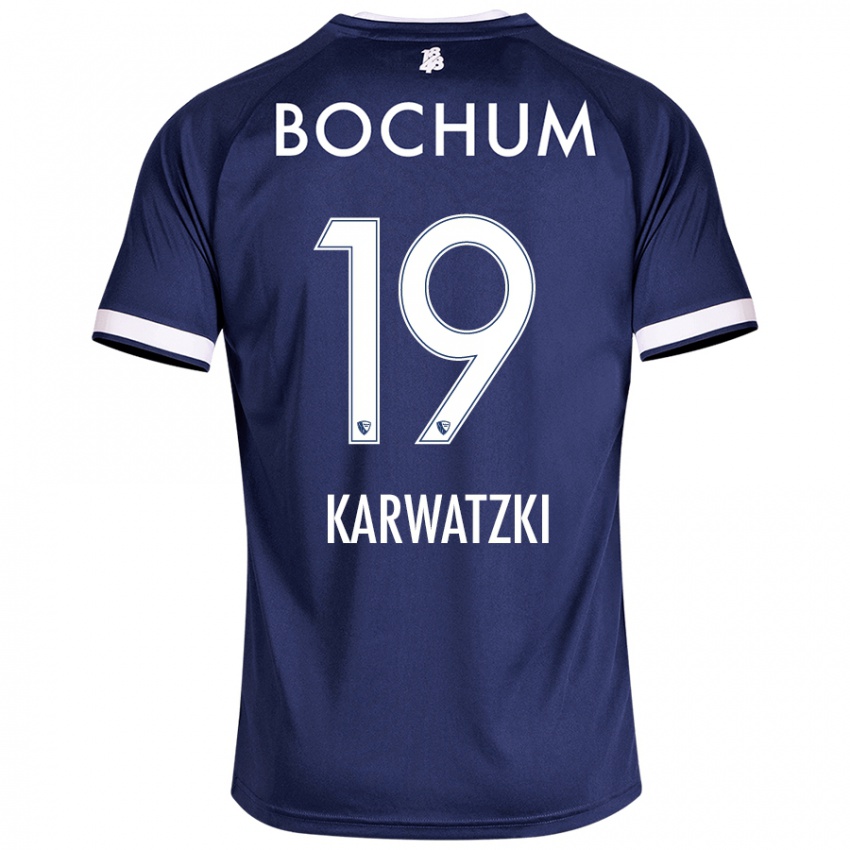 Hombre Camiseta Lucy Karwatzki #19 Azul Oscuro 1ª Equipación 2024/25 La Camisa Chile