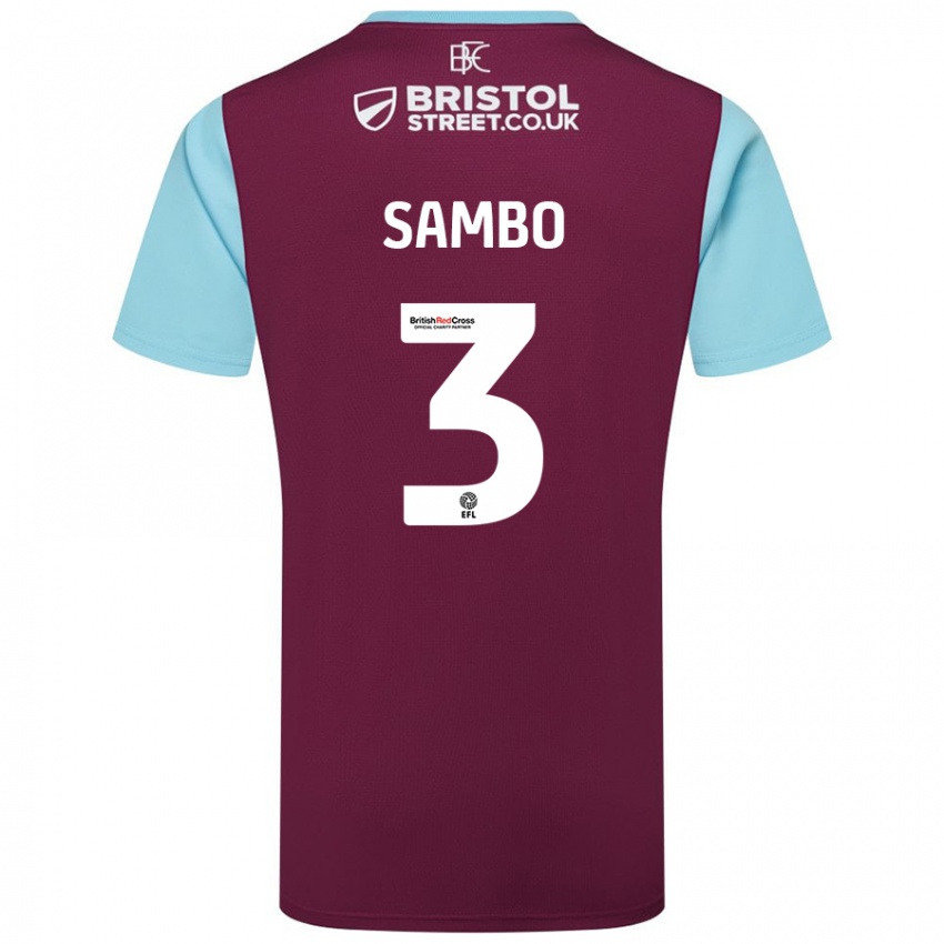 Hombre Camiseta Shurandy Sambo #3 Borgoña Azul Cielo 1ª Equipación 2024/25 La Camisa Chile