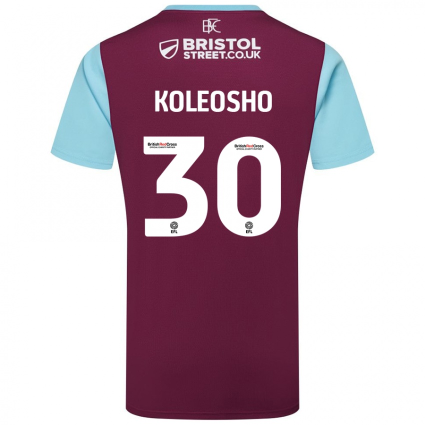 Hombre Camiseta Luca Koleosho #30 Borgoña Azul Cielo 1ª Equipación 2024/25 La Camisa Chile