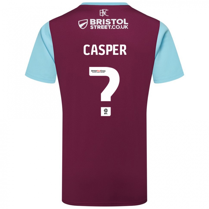 Hombre Camiseta Charlie Casper #0 Borgoña Azul Cielo 1ª Equipación 2024/25 La Camisa Chile