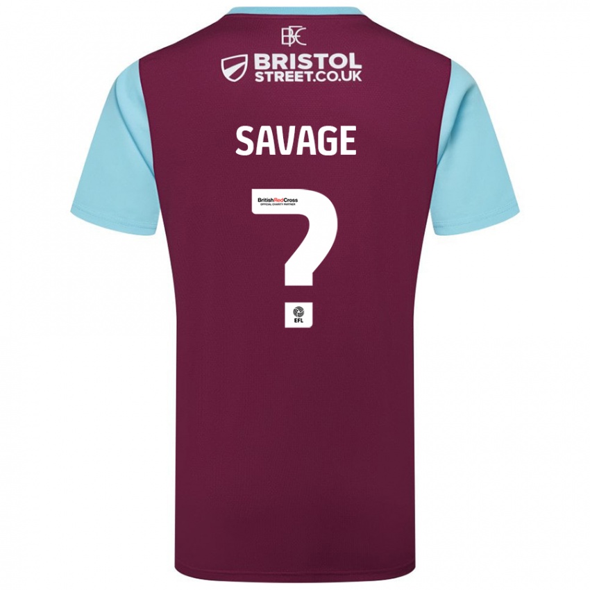 Hombre Camiseta Troy Savage #0 Borgoña Azul Cielo 1ª Equipación 2024/25 La Camisa Chile