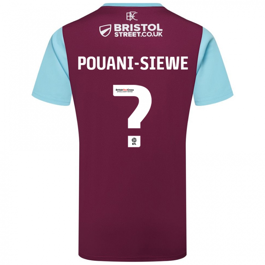 Hombre Camiseta Brandon Pouani-Siewe #0 Borgoña Azul Cielo 1ª Equipación 2024/25 La Camisa Chile