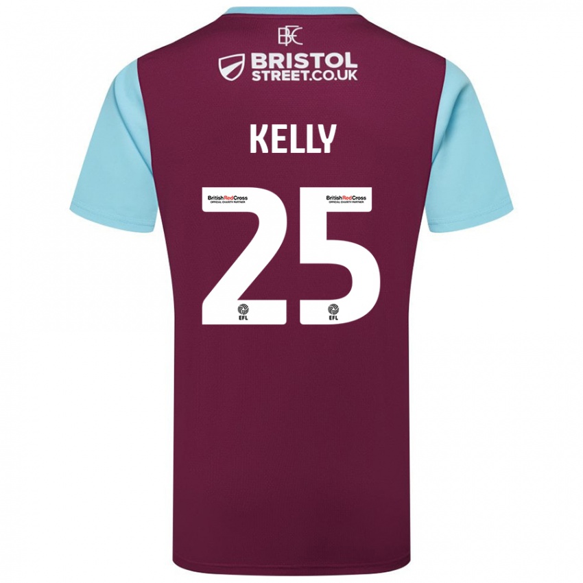 Hombre Camiseta Aimee Kelly #25 Borgoña Azul Cielo 1ª Equipación 2024/25 La Camisa Chile