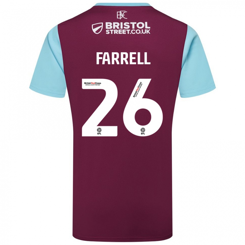 Hombre Camiseta Lucy Farrell #26 Borgoña Azul Cielo 1ª Equipación 2024/25 La Camisa Chile