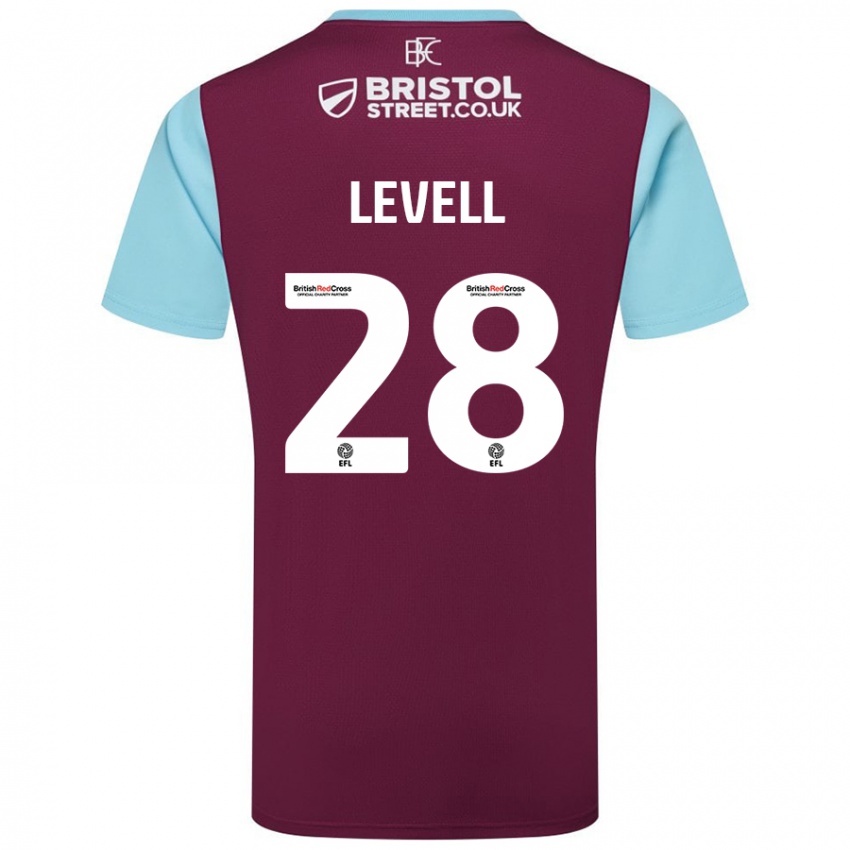 Hombre Camiseta Kirstie Levell #28 Borgoña Azul Cielo 1ª Equipación 2024/25 La Camisa Chile