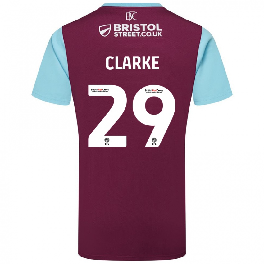 Hombre Camiseta Abby Clarke #29 Borgoña Azul Cielo 1ª Equipación 2024/25 La Camisa Chile