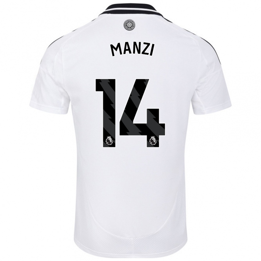 Hombre Camiseta Sophie Manzi #14 Blanco 1ª Equipación 2024/25 La Camisa Chile