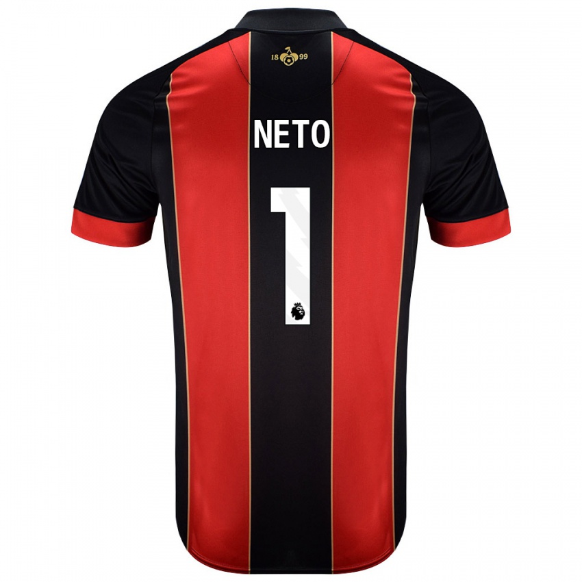 Hombre Camiseta Neto #1 Rojo Negro 1ª Equipación 2024/25 La Camisa Chile