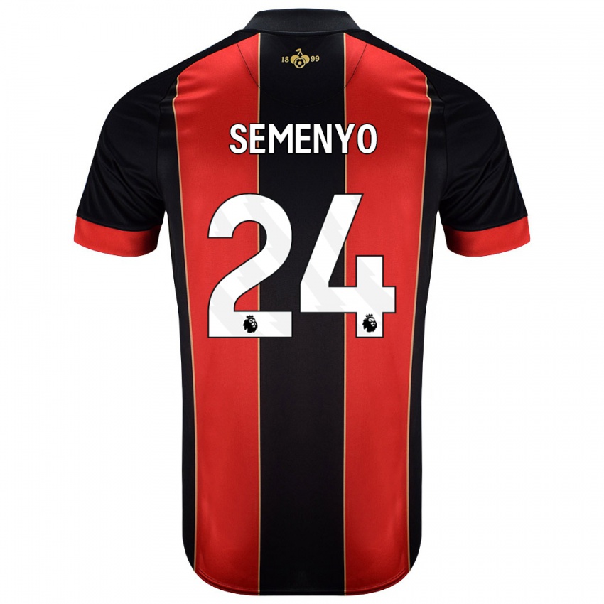 Hombre Camiseta Antoine Semenyo #24 Rojo Negro 1ª Equipación 2024/25 La Camisa Chile