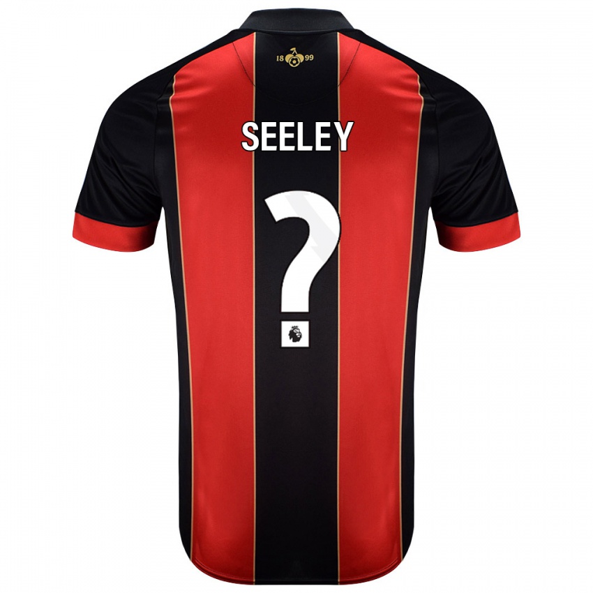 Hombre Camiseta Will Seeley #0 Rojo Negro 1ª Equipación 2024/25 La Camisa Chile