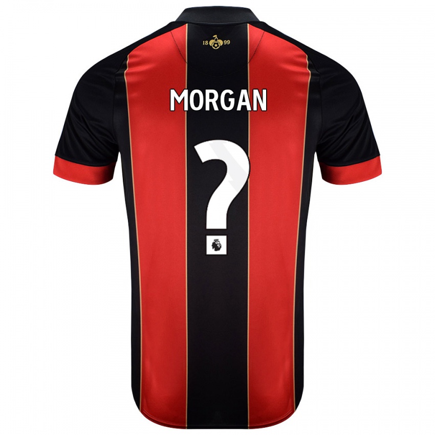 Hombre Camiseta Ollie Morgan #0 Rojo Negro 1ª Equipación 2024/25 La Camisa Chile