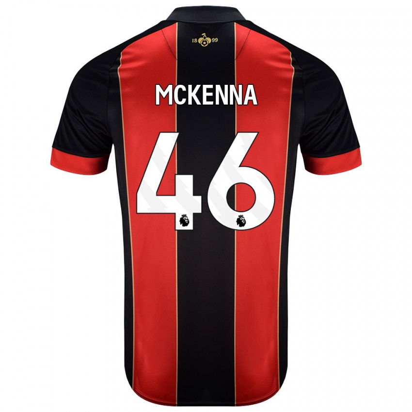 Hombre Camiseta Callan Mckenna #46 Rojo Negro 1ª Equipación 2024/25 La Camisa Chile