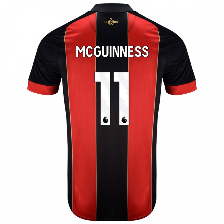 Hombre Camiseta Gemma Mcguinness #11 Rojo Negro 1ª Equipación 2024/25 La Camisa Chile