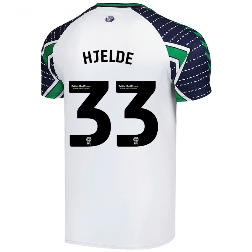 Hombre Camiseta Leo Fuhr Hjelde #33 Blanco 2ª Equipación 2024/25 La Camisa Chile