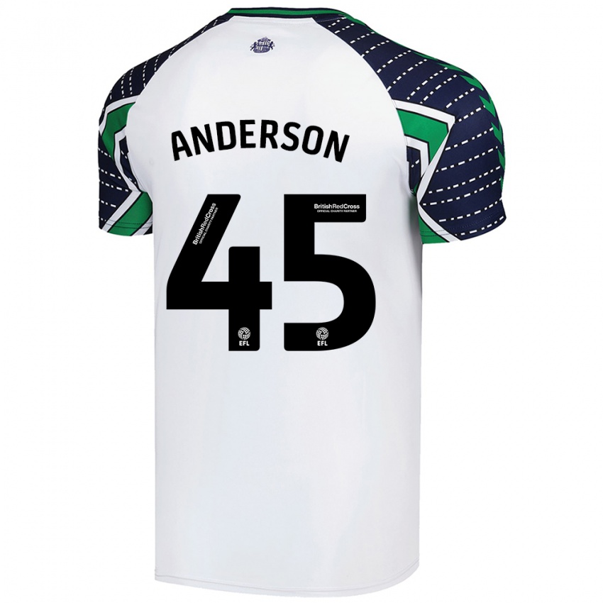 Hombre Camiseta Joe Anderson #45 Blanco 2ª Equipación 2024/25 La Camisa Chile