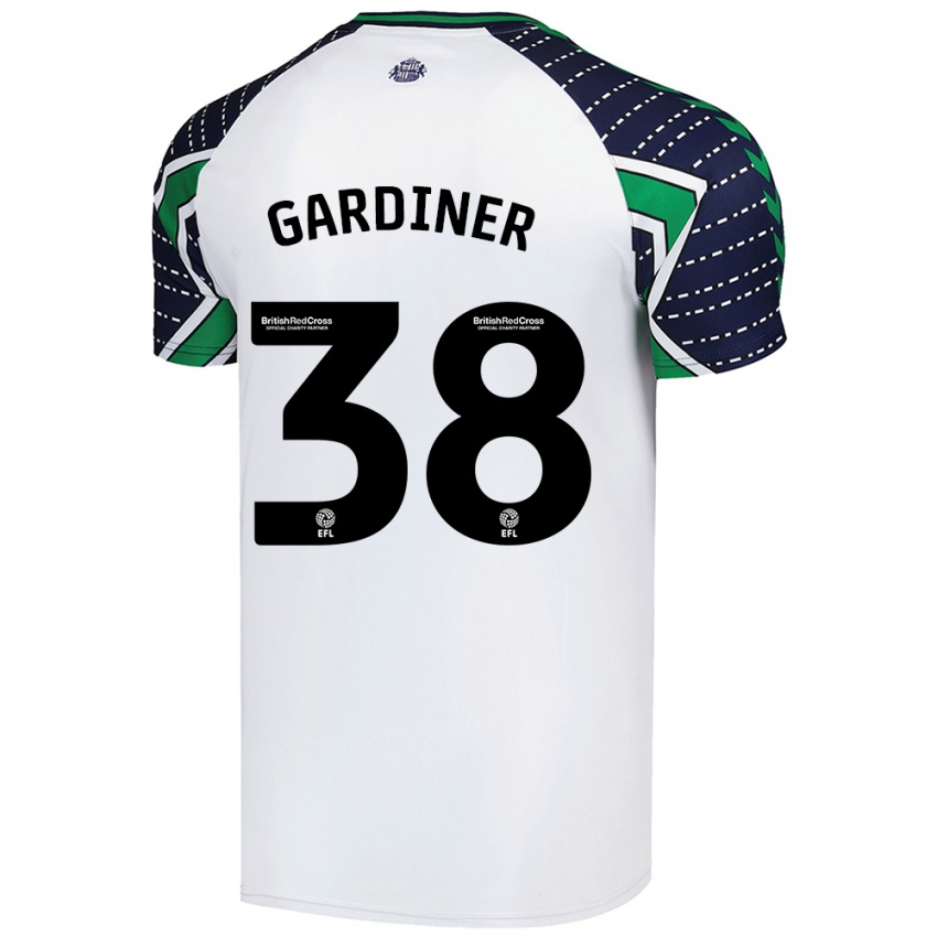 Hombre Camiseta Harry Gardiner #38 Blanco 2ª Equipación 2024/25 La Camisa Chile