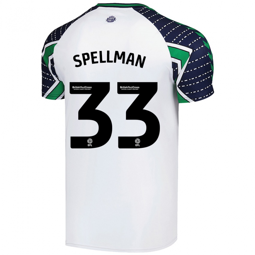 Hombre Camiseta Michael Spellman #33 Blanco 2ª Equipación 2024/25 La Camisa Chile