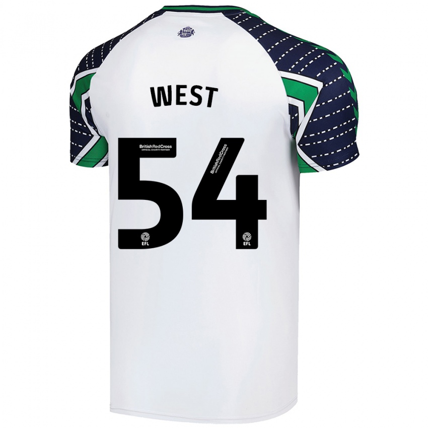 Hombre Camiseta Ella West #54 Blanco 2ª Equipación 2024/25 La Camisa Chile