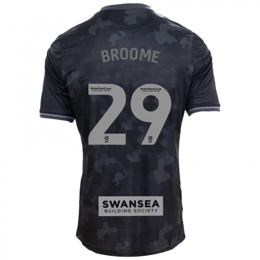 Hombre Camiseta Nathan Broome #29 Negro 2ª Equipación 2024/25 La Camisa Chile