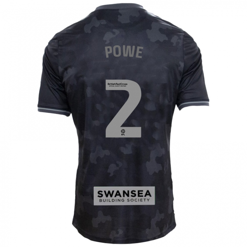 Hombre Camiseta Alicia Powe #2 Negro 2ª Equipación 2024/25 La Camisa Chile