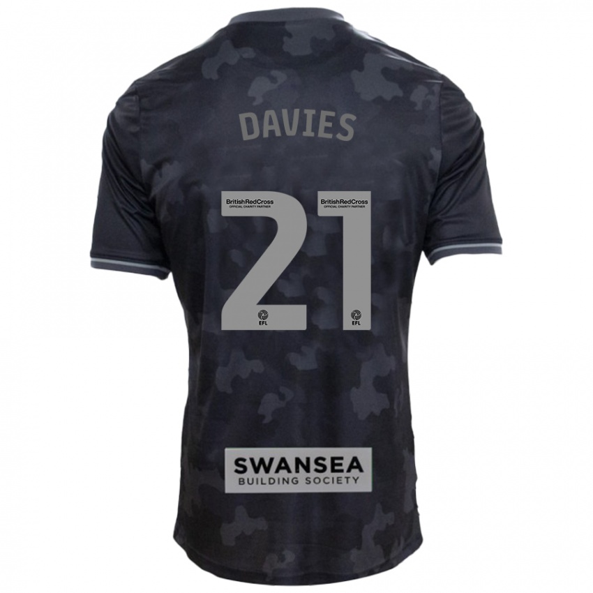 Hombre Camiseta Laura Davies #21 Negro 2ª Equipación 2024/25 La Camisa Chile