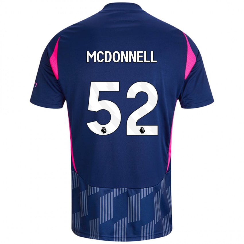 Hombre Camiseta Jamie Mcdonnell #52 Azul Real Rosa 2ª Equipación 2024/25 La Camisa Chile