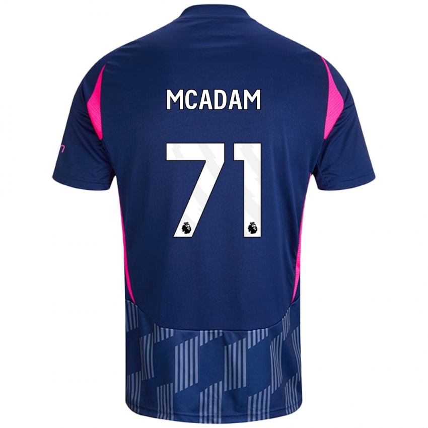 Hombre Camiseta Kyle Mcadam #71 Azul Real Rosa 2ª Equipación 2024/25 La Camisa Chile