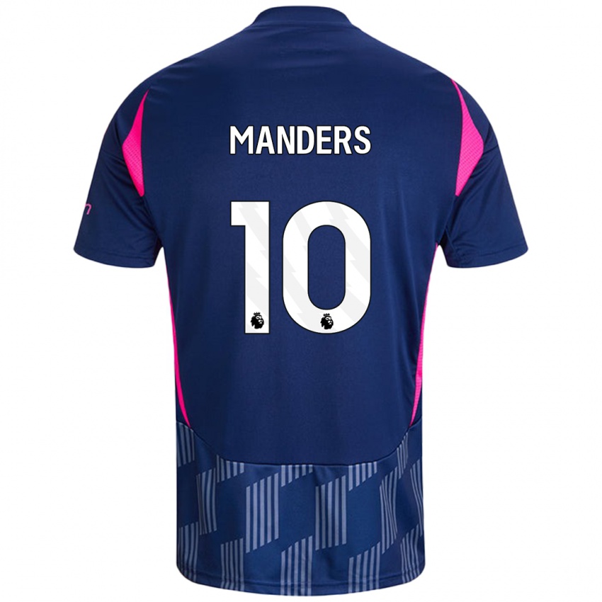 Hombre Camiseta Holly Manders #10 Azul Real Rosa 2ª Equipación 2024/25 La Camisa Chile