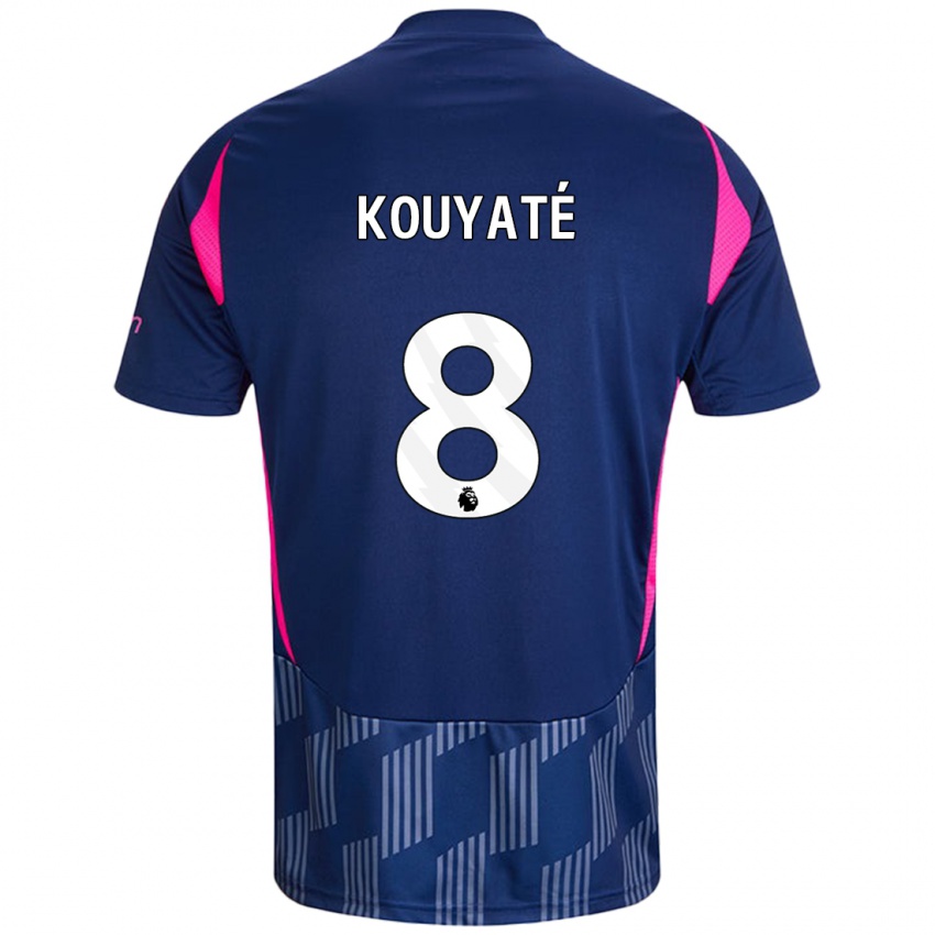 Hombre Camiseta Cheikhou Kouyate #8 Azul Real Rosa 2ª Equipación 2024/25 La Camisa Chile