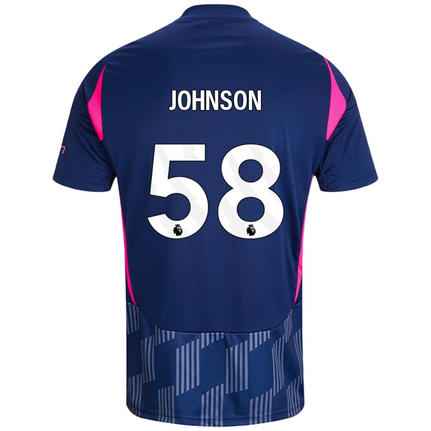 Hombre Camiseta Pharrell Johnson #58 Azul Real Rosa 2ª Equipación 2024/25 La Camisa Chile