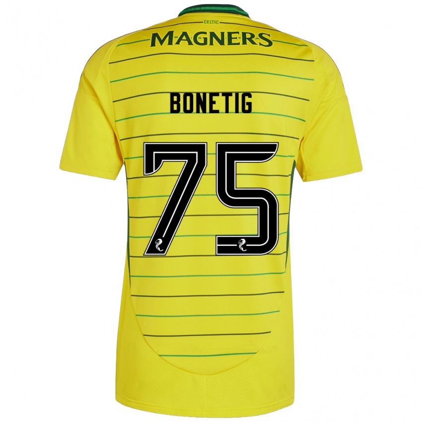 Hombre Camiseta Liam Bonetig #75 Amarillo 2ª Equipación 2024/25 La Camisa Chile