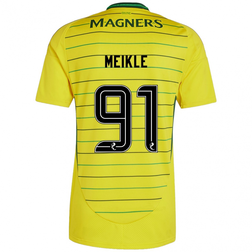 Hombre Camiseta Jamie Meikle #91 Amarillo 2ª Equipación 2024/25 La Camisa Chile