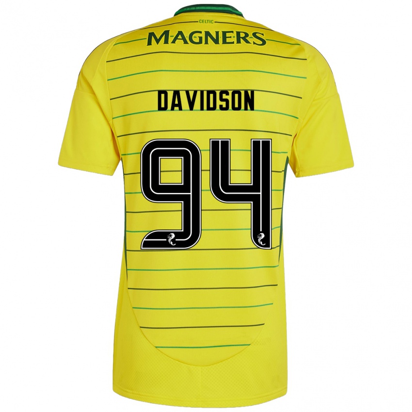 Hombre Camiseta Bruno Davidson #94 Amarillo 2ª Equipación 2024/25 La Camisa Chile