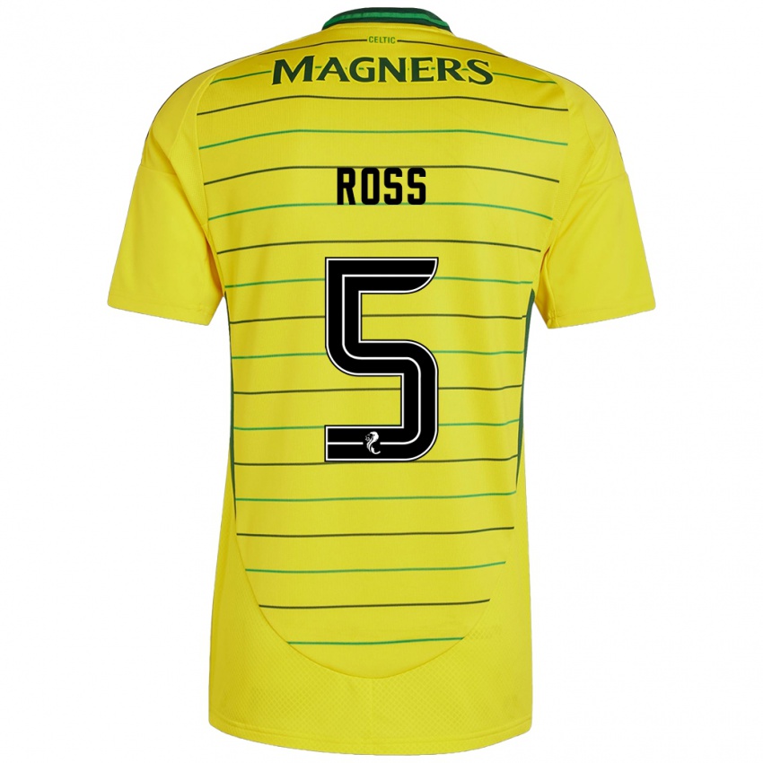 Hombre Camiseta Natalie Ross #5 Amarillo 2ª Equipación 2024/25 La Camisa Chile