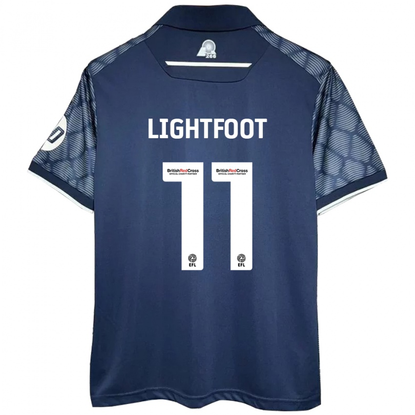 Hombre Camiseta Amber Lightfoot #11 Negro 2ª Equipación 2024/25 La Camisa Chile