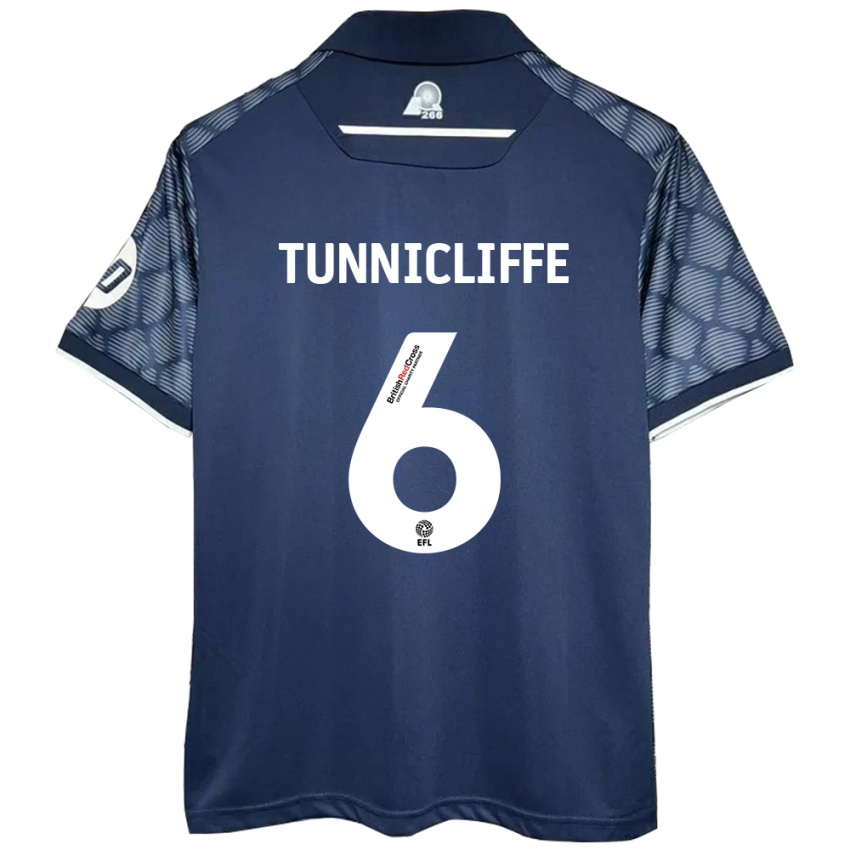 Hombre Camiseta Jordan Tunnicliffe #6 Negro 2ª Equipación 2024/25 La Camisa Chile