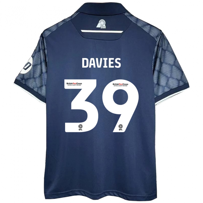 Hombre Camiseta Daniel Davies #39 Negro 2ª Equipación 2024/25 La Camisa Chile