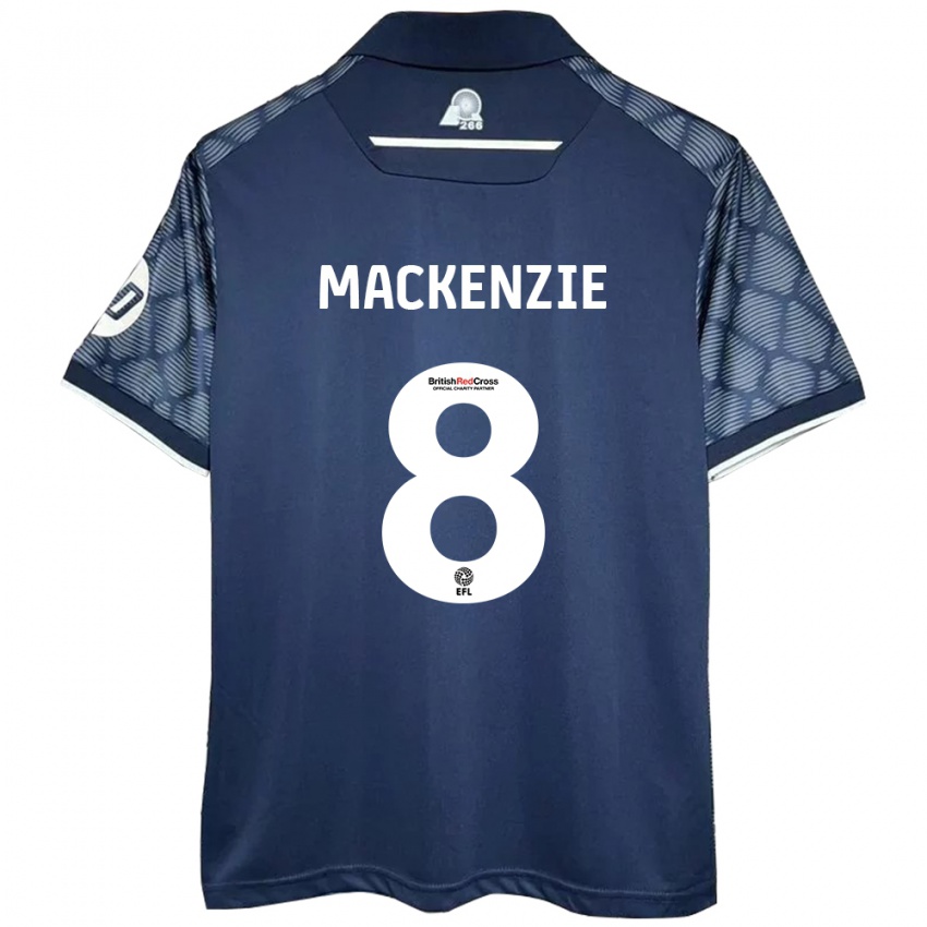 Hombre Camiseta Libby Mackenzie #8 Negro 2ª Equipación 2024/25 La Camisa Chile