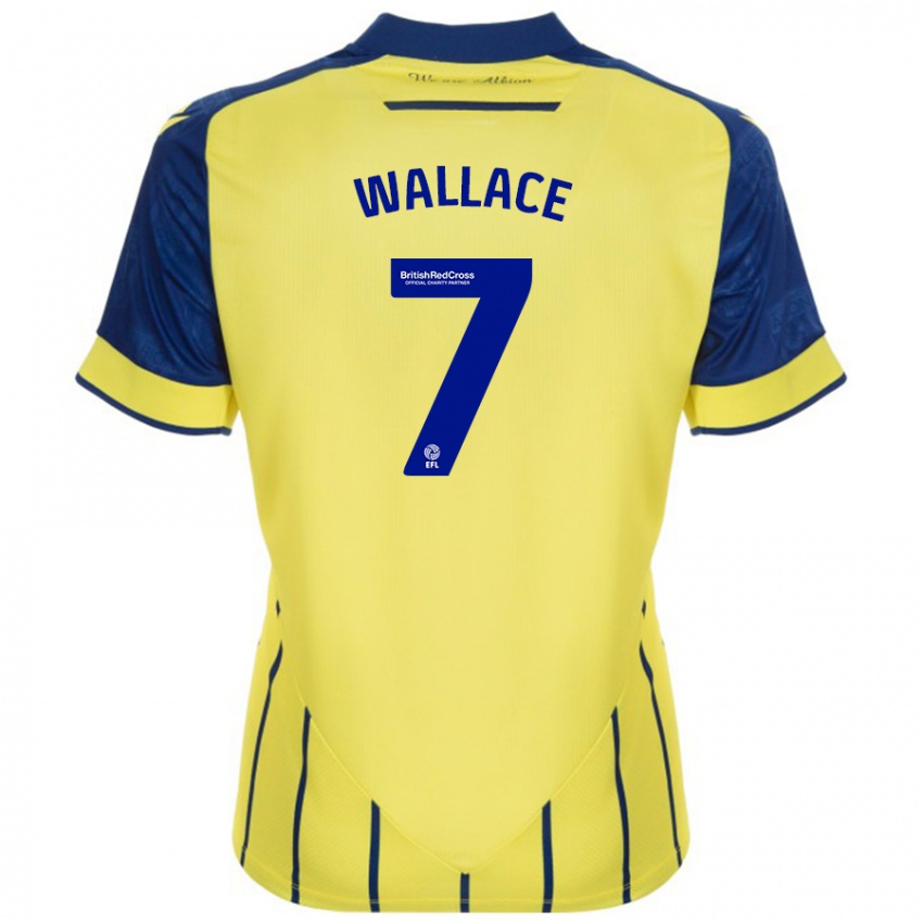 Hombre Camiseta Jed Wallace #7 Amarillo Azul 2ª Equipación 2024/25 La Camisa Chile