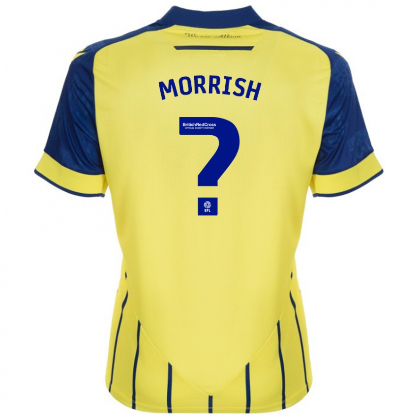 Hombre Camiseta Rhys Morrish #0 Amarillo Azul 2ª Equipación 2024/25 La Camisa Chile