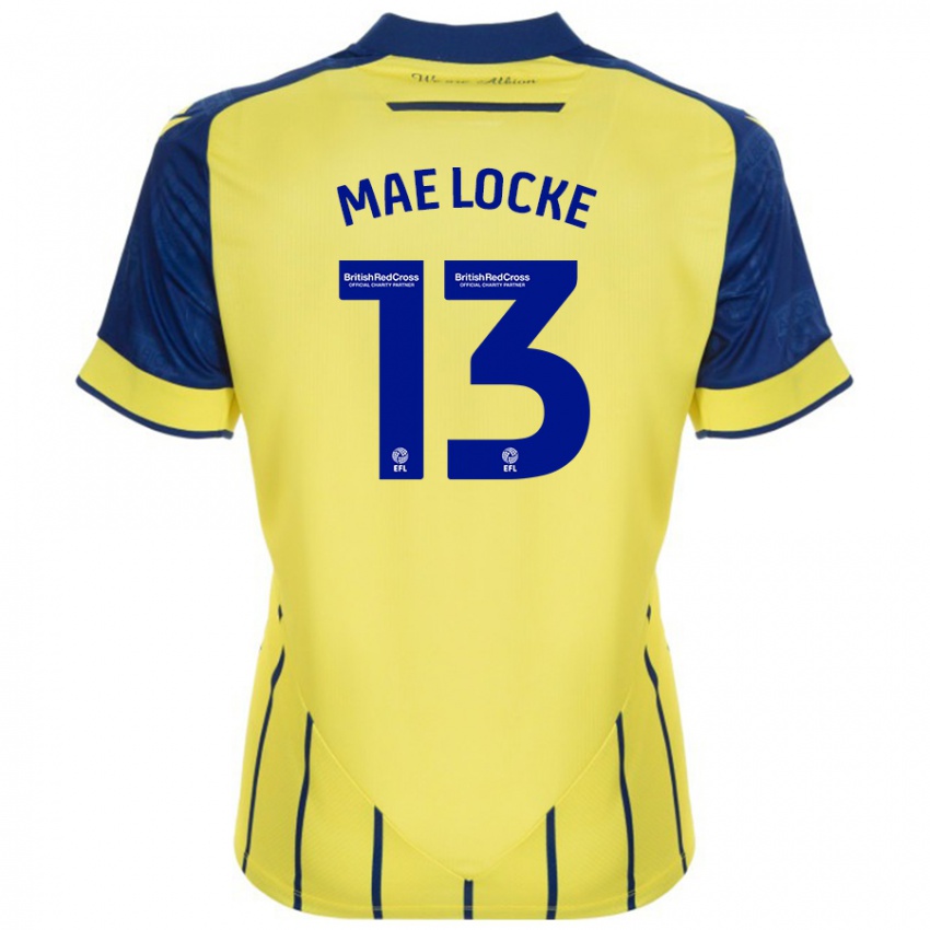 Hombre Camiseta Ellie Mae Locke #13 Amarillo Azul 2ª Equipación 2024/25 La Camisa Chile