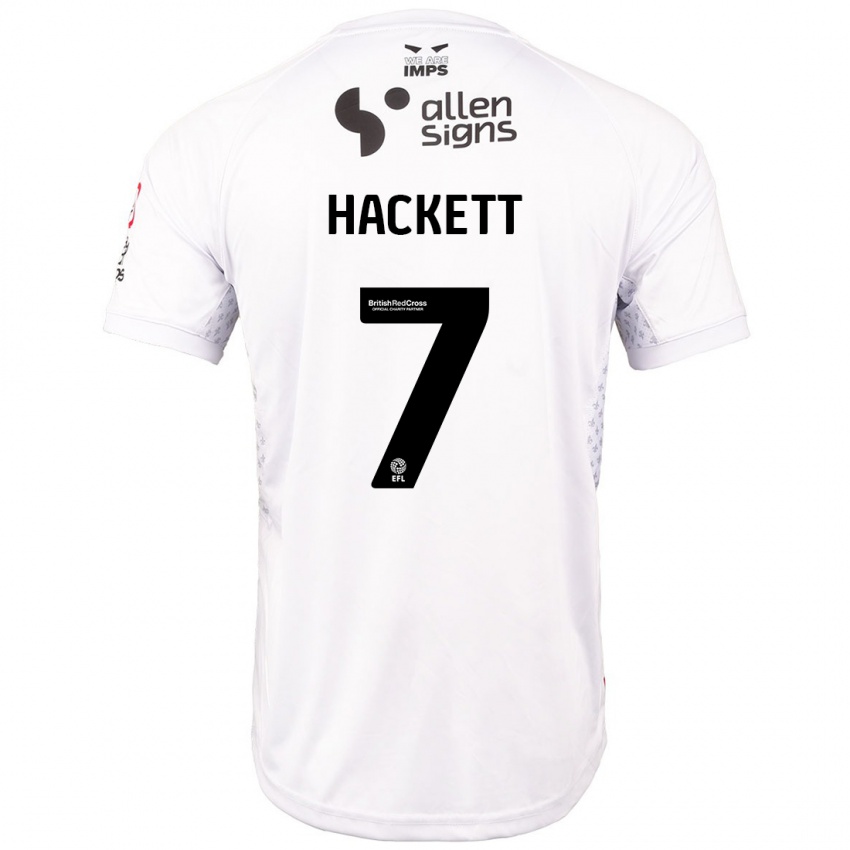 Hombre Camiseta Reeco Hackett #7 Rojo Blanco 2ª Equipación 2024/25 La Camisa Chile